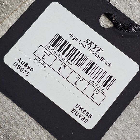 Honey Birdette Skye Black Thong Panty with Crystals Size L - Picture 3 of 6